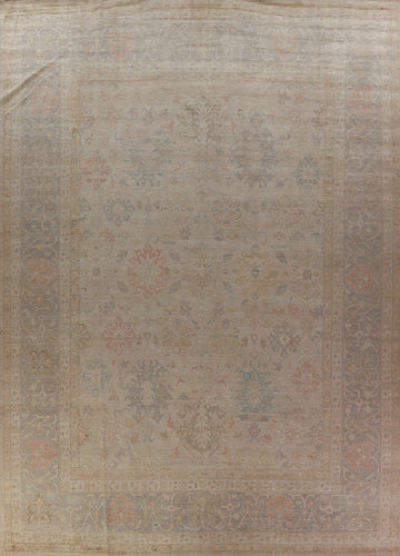 Vegetable Dye Wool Oushak Turkish Large Rug 11x15