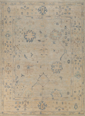 Vegetable Dye Wool Oushak Turkish Area Rug 8x10