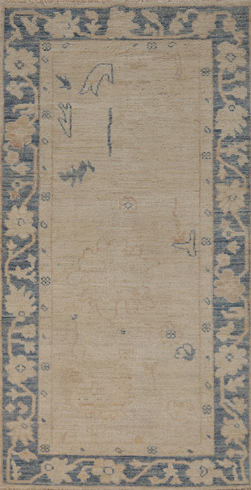 Vegetable Dye Wool Oushak Turkish Rug 3x6