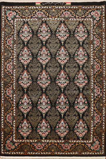 Vegetable Dye Signed Isfahan Persian Rug 3x4
