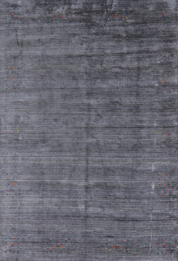 Slate Silk Gabbeh Oriental Area Rug 9x12