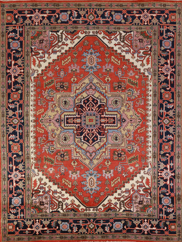Geometric Heriz Serapi Indian Area Rug 8x10