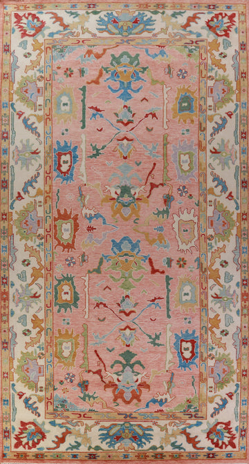 Handmade Pink Wool Oushak Indian Large Rug 9x18