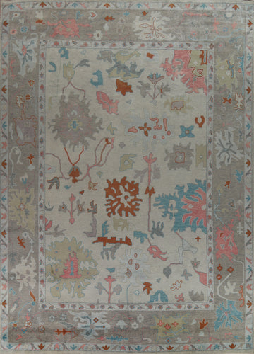 Handmade Floral Oushak Indian Large Rug 12x15
