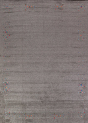 Gray Wool Tribal Gabbeh Indian Area Rug 9x12