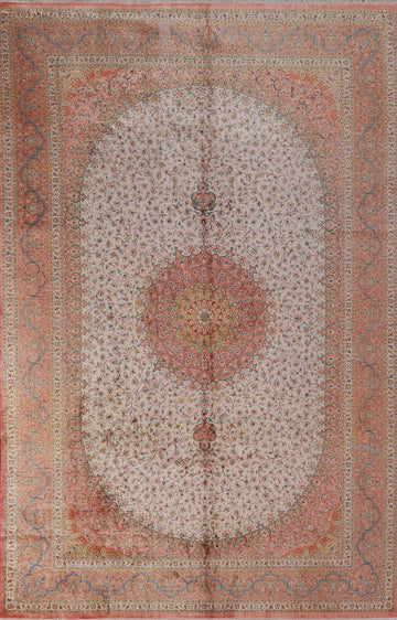 100% Silk Qum Signed Persian Area Rug 6x10