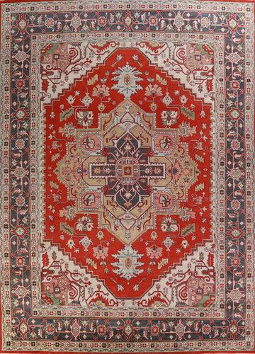 Palace Size Wool Heriz Serapi Oriental Rug 12x15