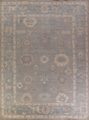 Vegetable Dye Oushak Turkish Large Rug 12x14