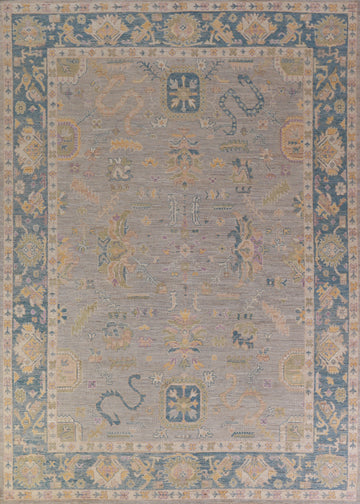 Vegetable Dye Oushak Turkish Area Rug 9x12