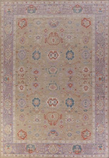 Vegetable Dye Oushak Turkish Large Rug 10x14