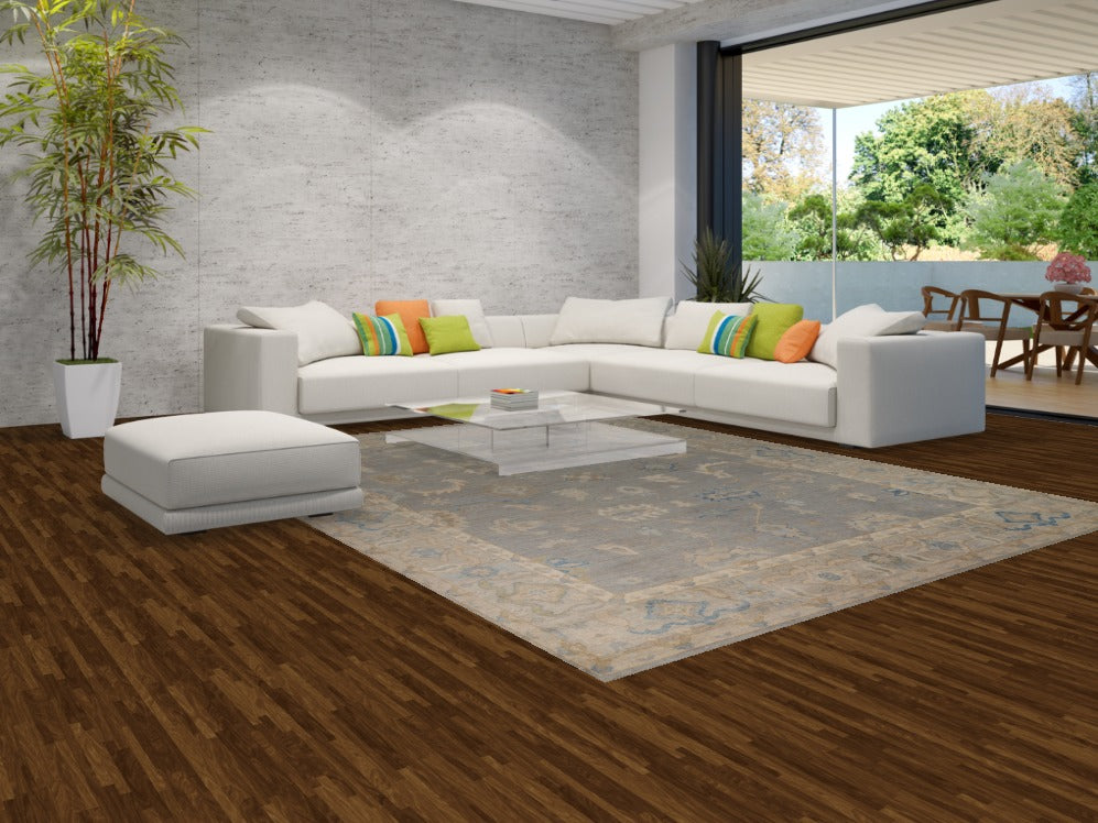 Vegetable Dye Gray Oushak Turkish Area Rug 9x12