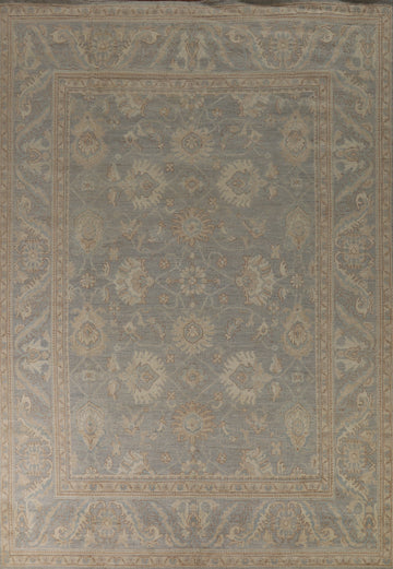 Vegetable Dye Gray Oushak Turkish Area Rug 9x12