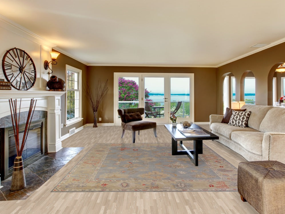 Vegetable Dye Blue Oushak Turkish Area Rug 8x10