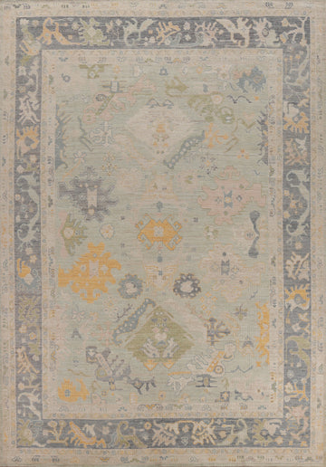 Vegetable Dye Oushak Turkish Area Rug 9x12