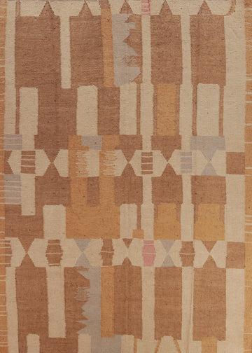 Flat Weave Modern Kilim Vegetable Dye Area Rug 8x10