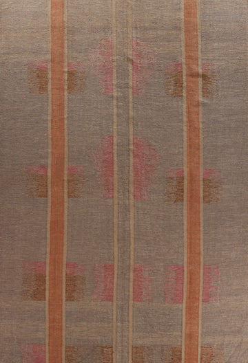 Contemporary Brown Jute Kilim Vegetable Dye Large Rug 10x14