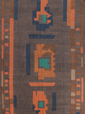 Vegetable Dye Flat Weave Modern Kilim Turkish Area Rug 8x10