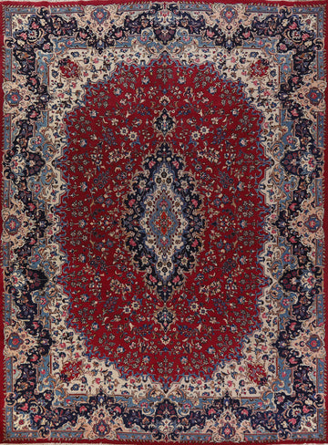 Floral Red Mashad Persian Area Rug 10x13