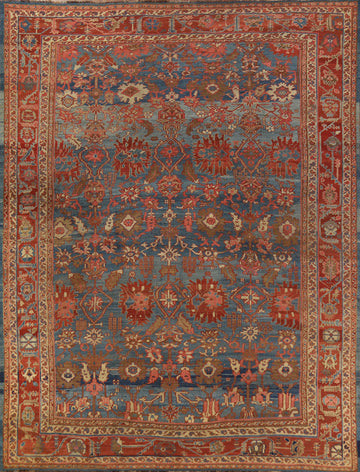 Pre-1900 Vegetable Dye Heriz Bakhshayesh Persian Area Rug 9x11