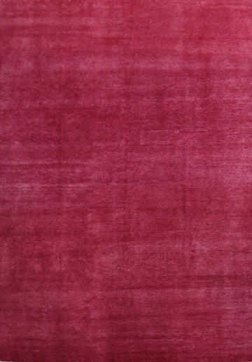 Pink Fuchsia Wool Solid Gabbeh Persian Area Rug 9x12