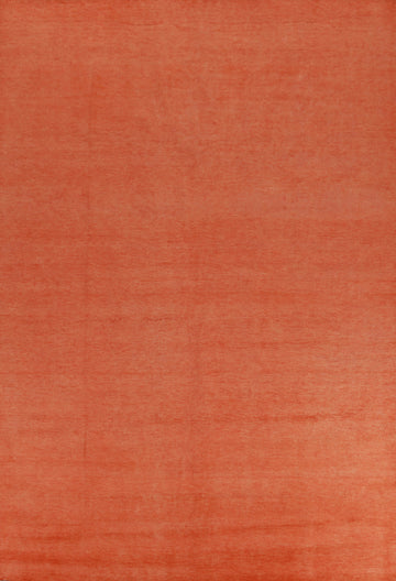 Orange Modern Wool Solid Gabbeh Persian Area Rug 9x12