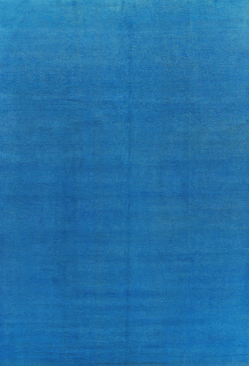 Skye Blue Modern Wool Gabbeh Vegetable Dye Area Rug 10x13