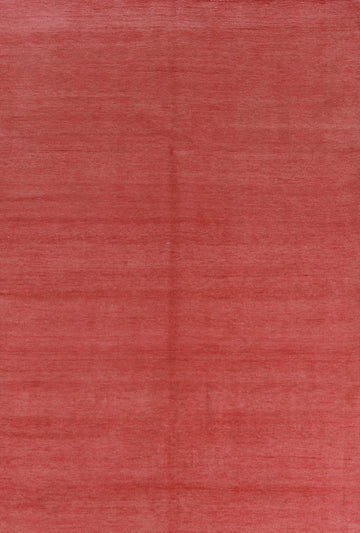 Coral Pink Vegetable Dye Gabbeh Persian Area Rug 6x9