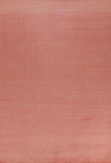 Solid Wool Pink Gabbeh Persian Area Rug 9x12