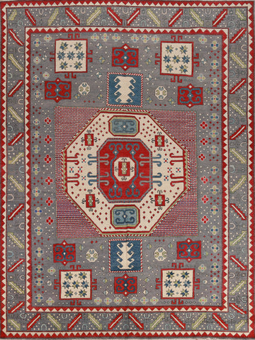 Handmade Wool Kazak Vegetable Dye Area Rug 8x10