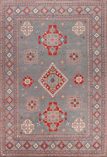 Gray Vegetable Dye Kazak Oriental Large Rug 10x14