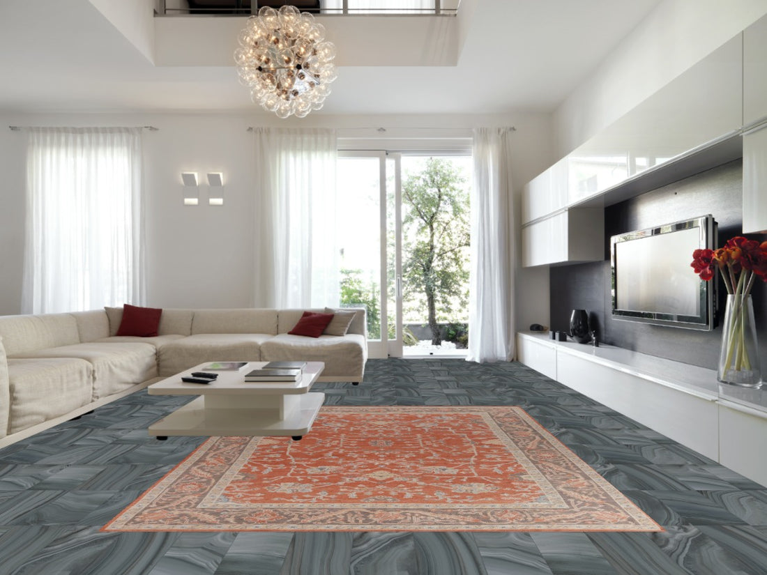 Vegetable Dye Wool Oushak Turkish Area Rug 9x12