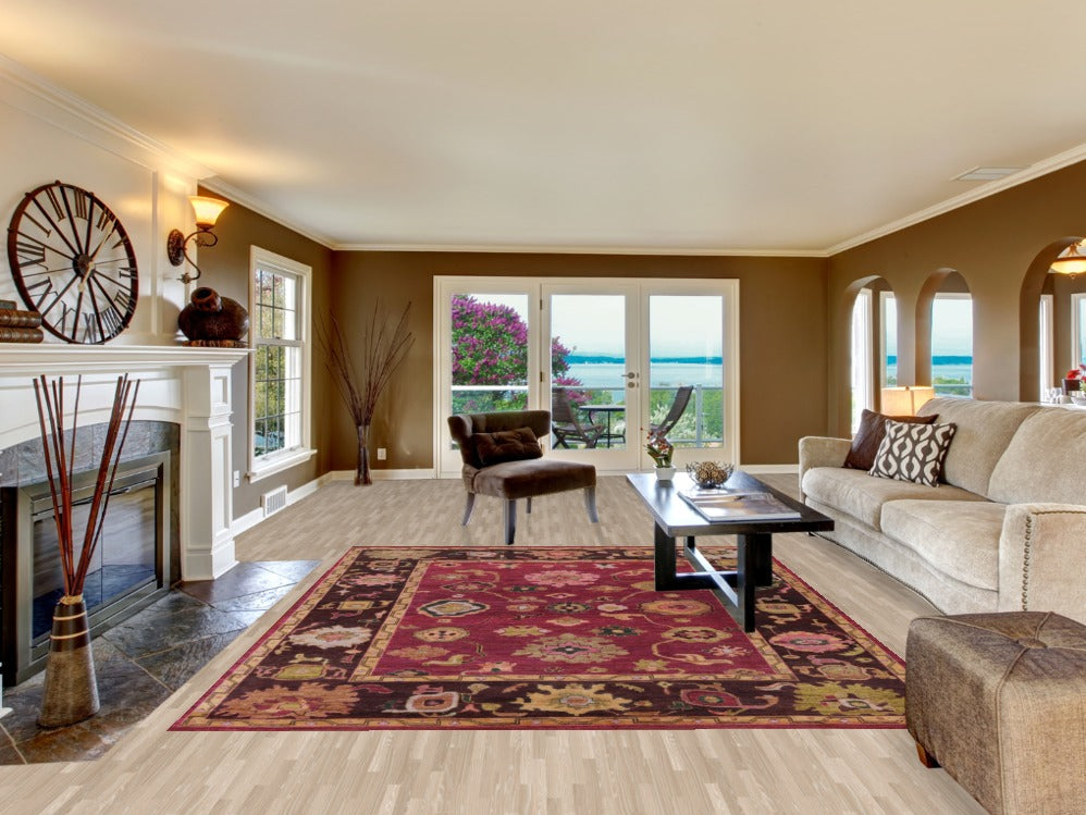 Vegetable Dye Floral Oushak Turkish Area Rug 8x10