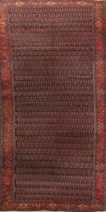 Pre-1900 Antique Vegetable Dye Bidjar Persian Large Rug 7x18