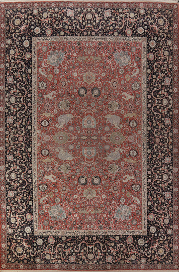 Hunting Animals Vintage Kashmir Oriental Large Rug 10x14