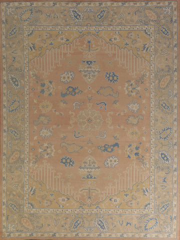 Vegetable Dye Wool Oushak Turkish Area Rug 8x10