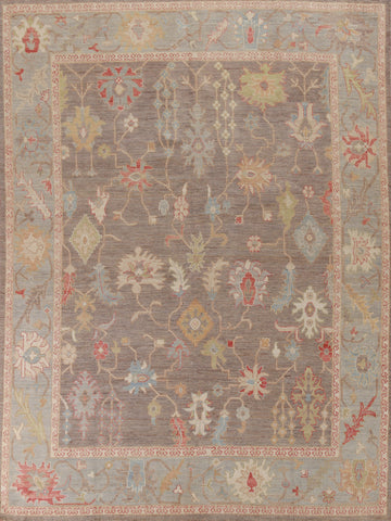 Vegetable Dye Floral Oushak Turkish Area Rug 8x10