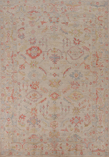 Vegetable Dye Oushak Turkish Area Rug 6x9