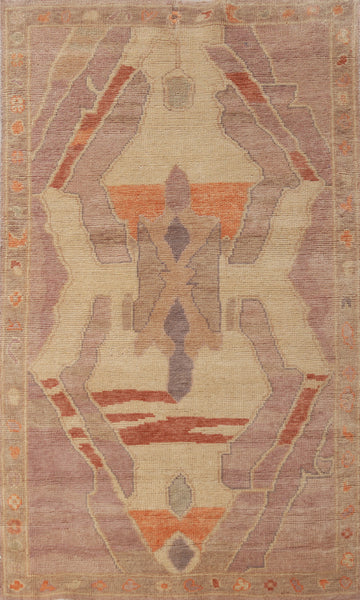 Vegetable Dye Wool Oushak Turkish Accent Rug 3x5