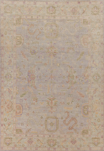 Vegetable Dye Light Purple Oushak Turkish Area Rug 9x12
