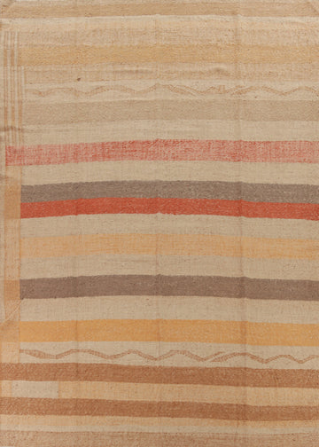 Striped Wool Kilim Vegetable Dye Area Rug 10x12