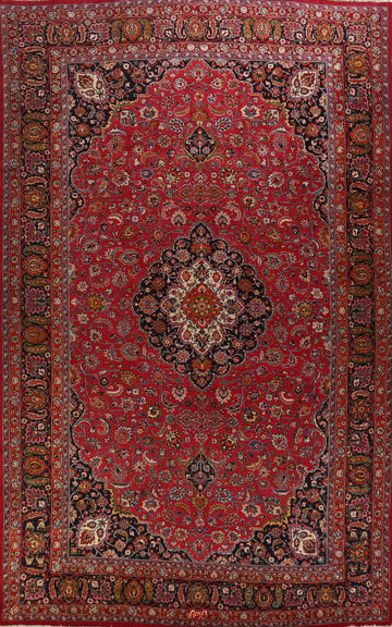 Traditional Signed Mashad Persian Large Rug 10x16