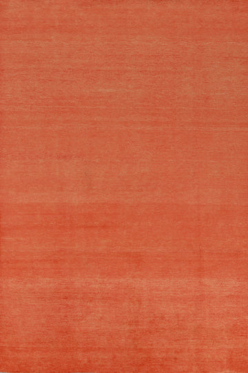 Orange Wool Modern Gabbeh Vegetable Dye Area Rug 6x9