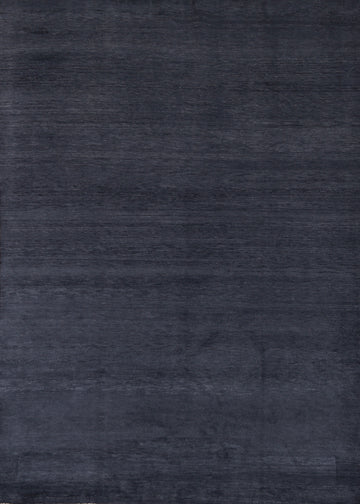 Dark Navy Blue Solid Gabbeh Vegetable Dye Area Rug 6x8