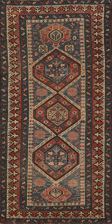 Pre-1900 Antique Kazak Oriental Rug 4x8