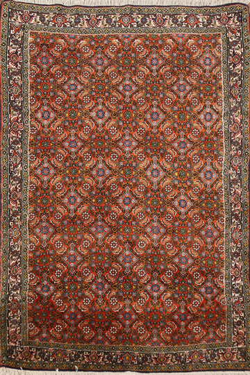 Vegetable Dye Orange Wool Bidjar Persian Rug 3x5