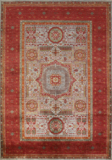 Geometric Kazak Oriental Area Rug 6x8