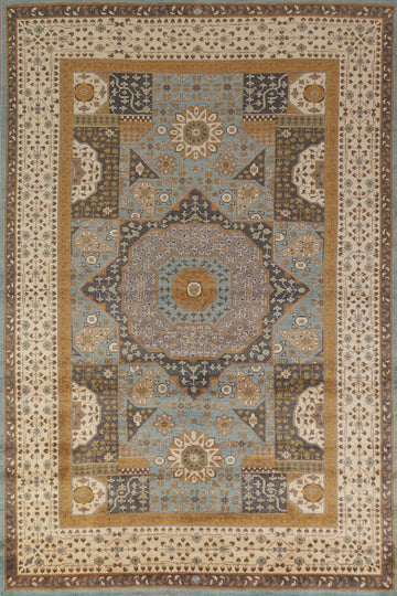 Geometric Wool Kazak Oriental Area Rug 7x10