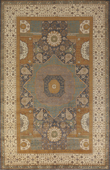 Geometric Wool Kazak Oriental Area Rug 7x10