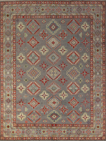 Vegetable Dye Gray Kazak Oriental Area Rug 8x10