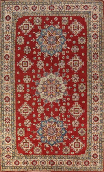 Red Geometric Kazak Oriental Large Rug 10x16